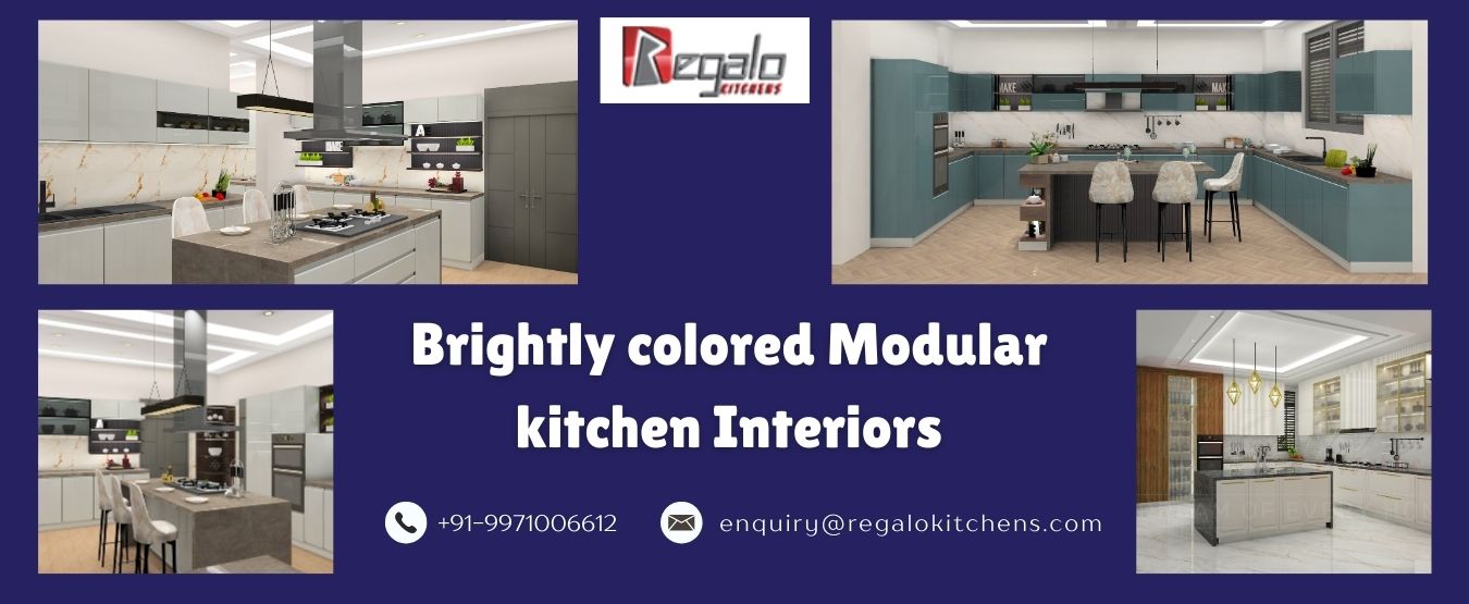 Brightly Colored Modular Kitchen Interiors